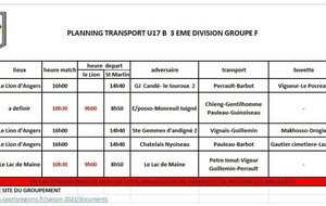 Planning transport U17 B